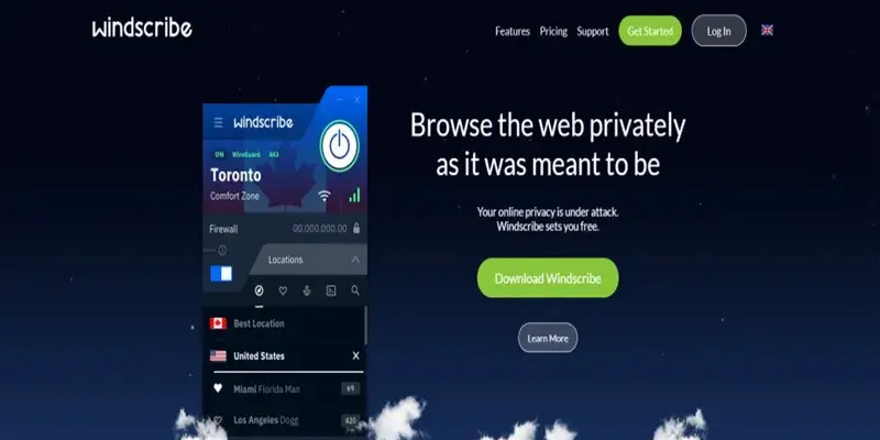Windscribe nổi bật trong top 3 đổi VPN free hiện nay Top 3 đổi Vpn free và nhanh nhất hiện nay